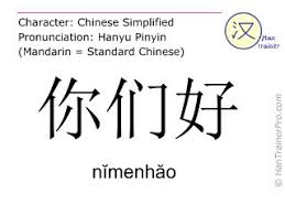 Join our total beginner online group class here: English Translation Of ä½ ä»¬å¥½ Nimenhao NÄ­menhÄƒo Hello In Chinese