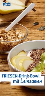 Quark Bowl Mit Friesen Drink Knusprigen Honig Dinkelflocken Und Leinsamen Rezept Kochen Und Backen Rezepte Essen