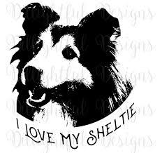 Black And White Sheltie Stuffed Animal Download Sheltie Digital Decal Text I Love My Etsy Sheltie Shetland Sheepdog Digital Sticker