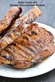 Season with salt and pepper. Grilled Steaks With Balsamic Worcestershire Marinade Roti N Rice