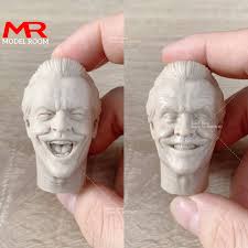 Unpainted Smiling Head Sculpt Carving Model, Jack Plank, soldado masculino,  Action Figure, corpo para pintura, DIY, 1: 6,12''