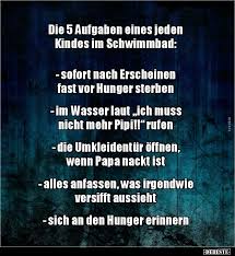 Die 5 Aufgaben Eines Jeden Kindes Im Schwimmbad Witzige Spruche Lustig Spruche