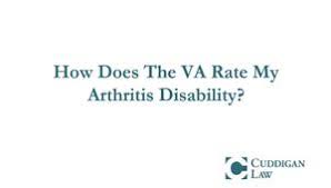 how arthritis disability is rated by the va cuddigan law