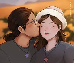 ESP/ENG] En un campo de cempasúchil, un beso florece como el otoño 🧡✨  Segundo dibujo del sorteo!! La segunda ganadora es @karinadc2115, Muchas  felicidades 🎊 ✿ ——————— ✿ ———————— ✿ [ENG] In