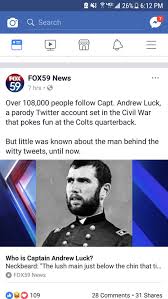 15 of the most incredible beards rocked by the men who fought in the american civil war in honor of movember. Andrew Luck On Twitter The Guy Who Runs The Captain Luck Account Didn T Create The Picture Or Invent The Letters But Espn And Fox Keep Crediting Him As The One Who Did Starting