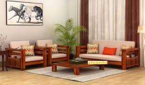 Wooden furniture can indeed make a room more memorable. Zivanto Sheesham Sofa Set For Living Room Wood Furniture Office Wooden Sofa Set 3 1 1 Walnut Brown Amazon In