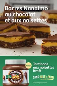 Barres Nanaimo Au Chocolat Et Aux Noisettes Qu Est Ce Qui Mijote De Kraft Recipe In 2020 Ingredients Recipes Food Food Cravings