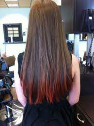 Red Tips On Brown Hair Fun Pricheski Okrashennye Koncy Volos Volosy