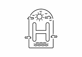 The letter h may be the easiest of all the spanish letters to pronounce: Line Art Illustration Of Beach With H Initial Name 7296072 Vector Art At Vecteezy