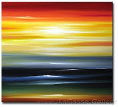 Seascape Sunset Painting Sunset Art Modern Art Abstract