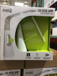 The chrome finish, simple clean lines and white shade make this the perfect lamp for any room in your home. Led Desk Lamp With Bladeless Fan Costco Online Shopping