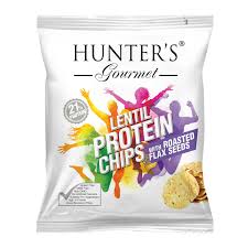 Lentils are relatively high in carbs; Lentil Protein Chips With Roasted Flax Seeds 25gm