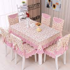 floral pastoral photo printing tablecloth set suit 150 200cm table cloth matching chair cover 3 color custom dining room purple bedroom decor party table cloth