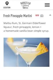 Fresh Pineapple Martini Bonefish Grill Base It Off This St Germain Pineapp Drinks Alcohol Recipes Pineapple Martini Recipes Pineapple Smoothie Recipes
