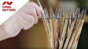 How To Make A Chinese Calligraphy Brush Brush Calligraphy Chinese Calligraphy Bamboo Pen