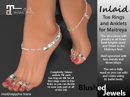 Toe rings can be a bit uncomfortable as you are getting used to them, and many people find that the second or third. Second Life Marketplace Blushed Inlaid Toe Rings And Anklest Maitreya