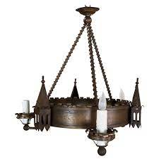 Antique wrought iron chandeliers for sale. Antique Gothic Wrought Iron Chandelier For Sale At 1stdibs