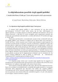 The bank of italy, known there as the banca d'italia, plays a huge role in la vita economica of italy. Pdf La Digitalizzazione Possibile Degli Appalti Pubblici L Analisi Della Banca D Italia Per L Anac Sulle Prospettive Dell E Procurement