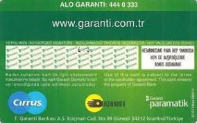 Informatii despre creditele oferite de garanti bank, simulator de rate lunare, cost total, dae si conditii de creditare. Bankkarte Garanti Paracard Garanti Bankasi Turkei Col Tr Ms 0006 2