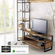 Tetapi juga bisa digunakan untuk menyimpan barang lain meja tv kayu minimalis juga tidak kalah menarik lho dari meja tv kayu lainnya. Jual Rak Besi Meja Tv Murah Furniture Jepara Kab Jepara Surya Muda Furniture Tokopedia