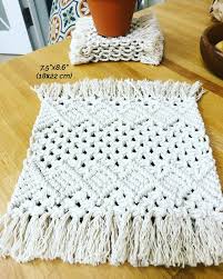 Macrame Placemat Modern Macrame Coasters Macrame Table Mat Etsy Modern Macrame Diy Placemats Macrame Patterns