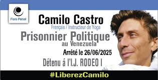 🇪🇦 Camilo Pierre Castro, profesor de yoga de nacionalidad francesa,  residía en el departamento de La Guajira, Colombia. El 26 de junio de 2025,  Camilo fue detenido en la Guajira venezolana por