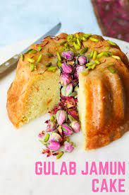 Eggless Gulab Jamun Cake Recipe Indian Dessert Recipes Indian Desserts Gulab Jamun
