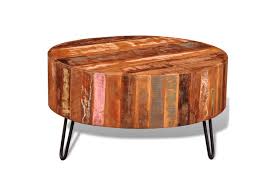 Woodcraft sells handmade solid wood coffee tables in toronto & across canada. Coffee Table Solid Reclaimed Wood Round Matt Blatt