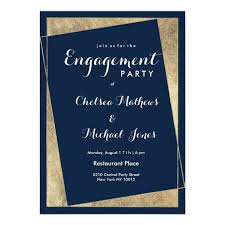 Modern Geometric Navy Blue Faux Gold Engagement Card Modern Custom Weddinginvitations Make Y Engagement Party Invitations Engagement Cards Engagement Party