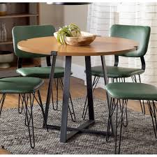 A warm, natural stain completes this modern design. Carbon Loft Kenyon 40 Inch Round Metal Wrap Dining Table On Sale Overstock 25895745