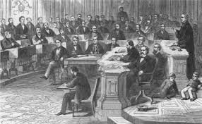 The initial response to a johnson presidency was optimistic. President Andrew Johnson Impeachment Trial 1868 Senate Tries President Johnson Butler House Constitution And Managers Jrank Articles