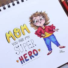 Super Mom Mother S Day Custom Illustration Mommies Drawing Mother S Day Gift Mum Print Mom Boss 1 Mom Cartoon Digital File Only Mom Drawing Mothers Day Drawings Cartoon Mom
