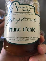 Les meilleures recettes de confiture de prune notã©es et commentã©es par les internautes. Confiture Prune D Ente Carmel Du Havre