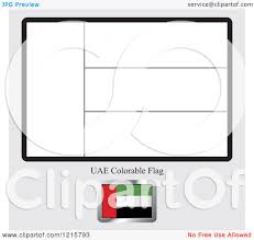 Color the left stripe red, the top stripe green, the bottom stripe black. Clipart Of A Coloring Page And Sample For A Uae Flag Royalty Free Vector Illustration By Lal Perera 1215793