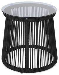 An endearing blend of clean lines, contemporary design, and upscale appeal, this end table will complement most outdoor settings. Luca Modern Outdoor Rope Weave Side Table With Tempered Glass Top Beach Style Outdoor Side Tables By Gdfstudio 311219 Houzz