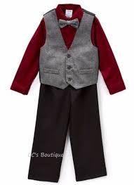 Details About Boys Izod Black Burgundy Suit 5 6 Nwt Dress