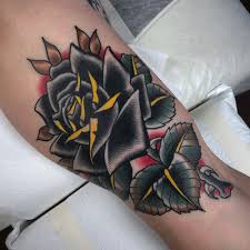 Neo traditional compass and rose tattoo male forearms. Sergey Vaskevich