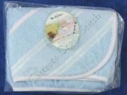 Wrap baby after bath to keep it dry and happy with this colorful thick terry hooded towel. Cross Stitch Hooded Baby Bath Towel Blue With White Edging Cotton Terry 30 X30 Ebay