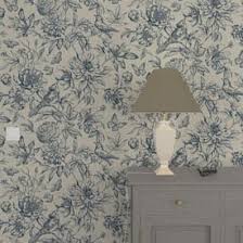 Papier Peint Intisse Florentine Garden Coloris Bleu Marine Papier Peint Deco Papier Peint Intisse