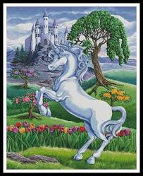 Find the perfect handmade gift, vintage. Unicorn Kingdom Cross Stitch Pattern
