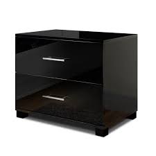 Find the most relevant results with searchandshopping.org. Artiss High Gloss Two Drawers Bedside Table Black Yuniq Trades