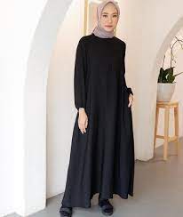 Model atasan brokat warna hitam. 50 Model Gamis Warna Hitam Polos Kombinasi Terbaru