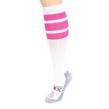 Compression Socks Knee High Womens Pink Tube Striping Compression Socks Pink Ladies Socks