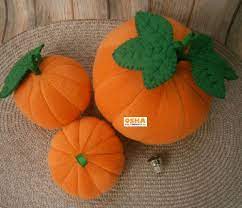 Fleece Felt Pumpkin Decor Set Of 3 Pretend Toy Food Vegetable Etsy Felt Pumpkins Pumpkin Decorating Orange Ornaments