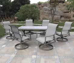 Backyard Creations Hilton Point Collection 7 Piece Rectangular Dining Patio Set Outdoor Furniture Sets Backyard Creations Patio