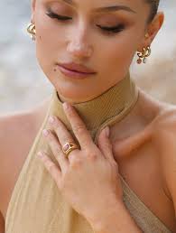 Bague épaisse perle rose Coral