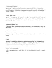 Consensus View Of Crime Notes Consensus View Of Crime The Majority Of Citizen S In Society Share Common Ideals And Work Toward A Common Good Crimes Course Hero