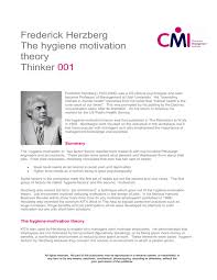 A review of one more time: Frederick Herzberg The Hygiene Motivation Theory