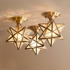 5.0 out of 5 stars. Star Ceiling Light Brass Glass Semi Flush Small Bathroom Outdoor