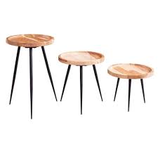 Couchtische klassisch & modern klarglas, metall oder massivholz große auswahl schnelle lieferung kostenloser versand. Finebuy Satztisch Fb54885 Satztisch Akazie Massivholz Metall Beistelltisch 3er Set Klein Design Couchtisch Set Drei Holz Tische Wohnzimmertisch Metallgestell Fsc Mix Online Kaufen Otto